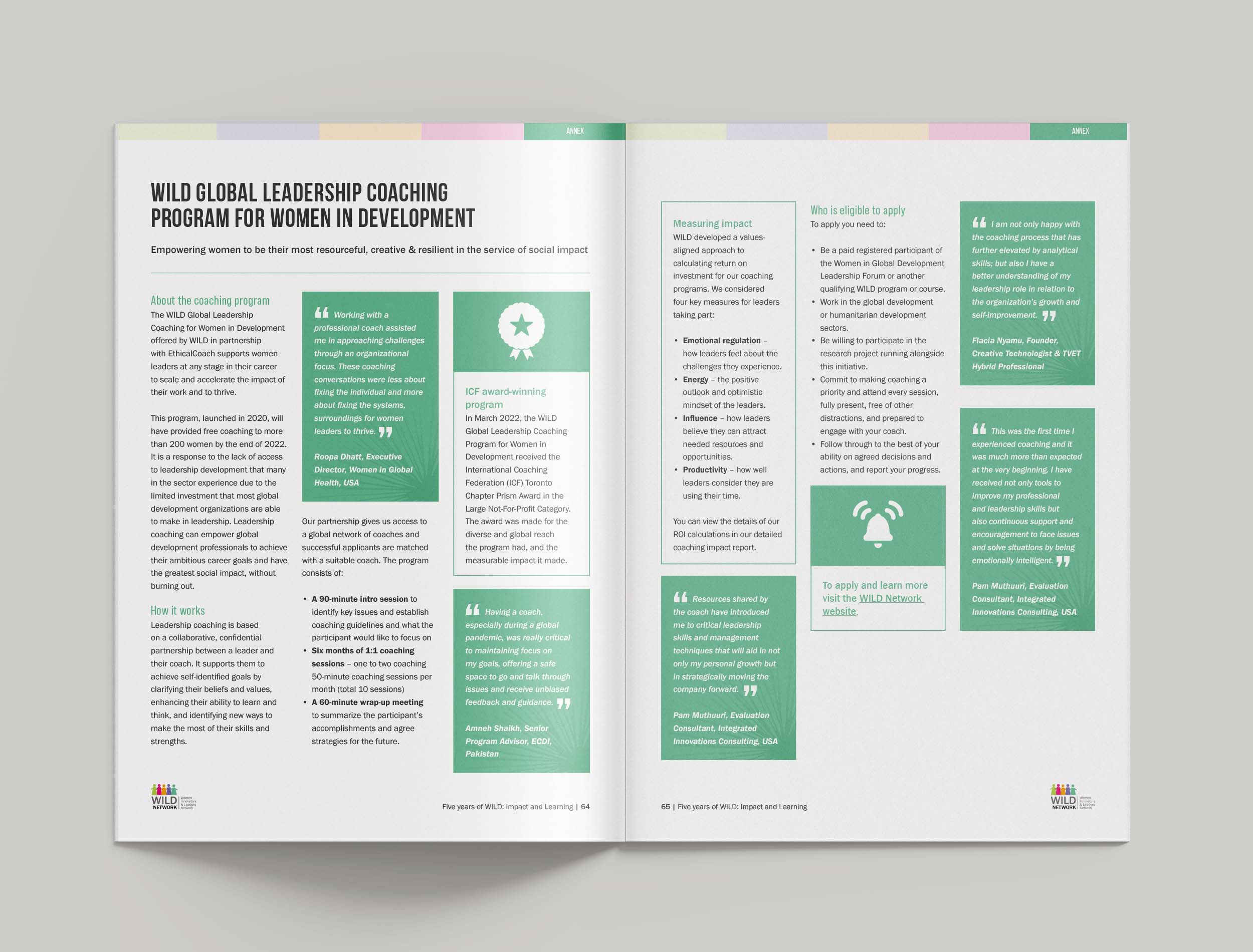 Mockup of WILD report