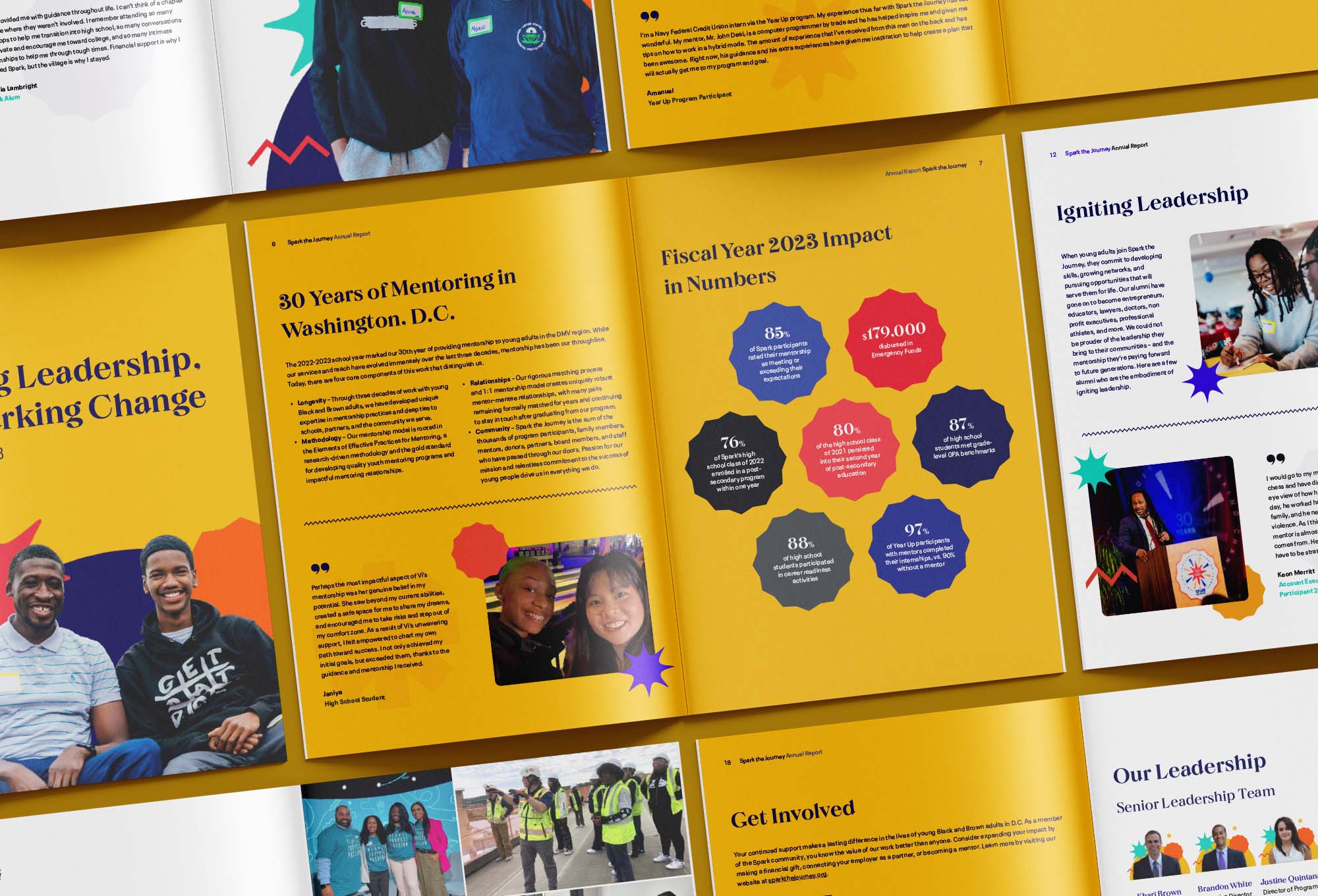 Mockup of Spark the Journey 2023 Annual report