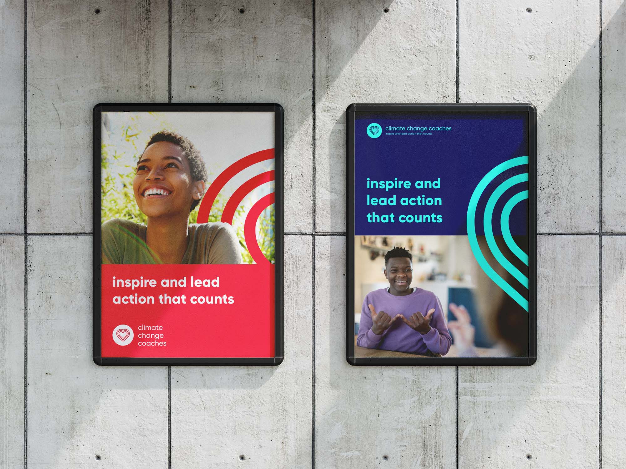 Mockup of climate change coaches posters