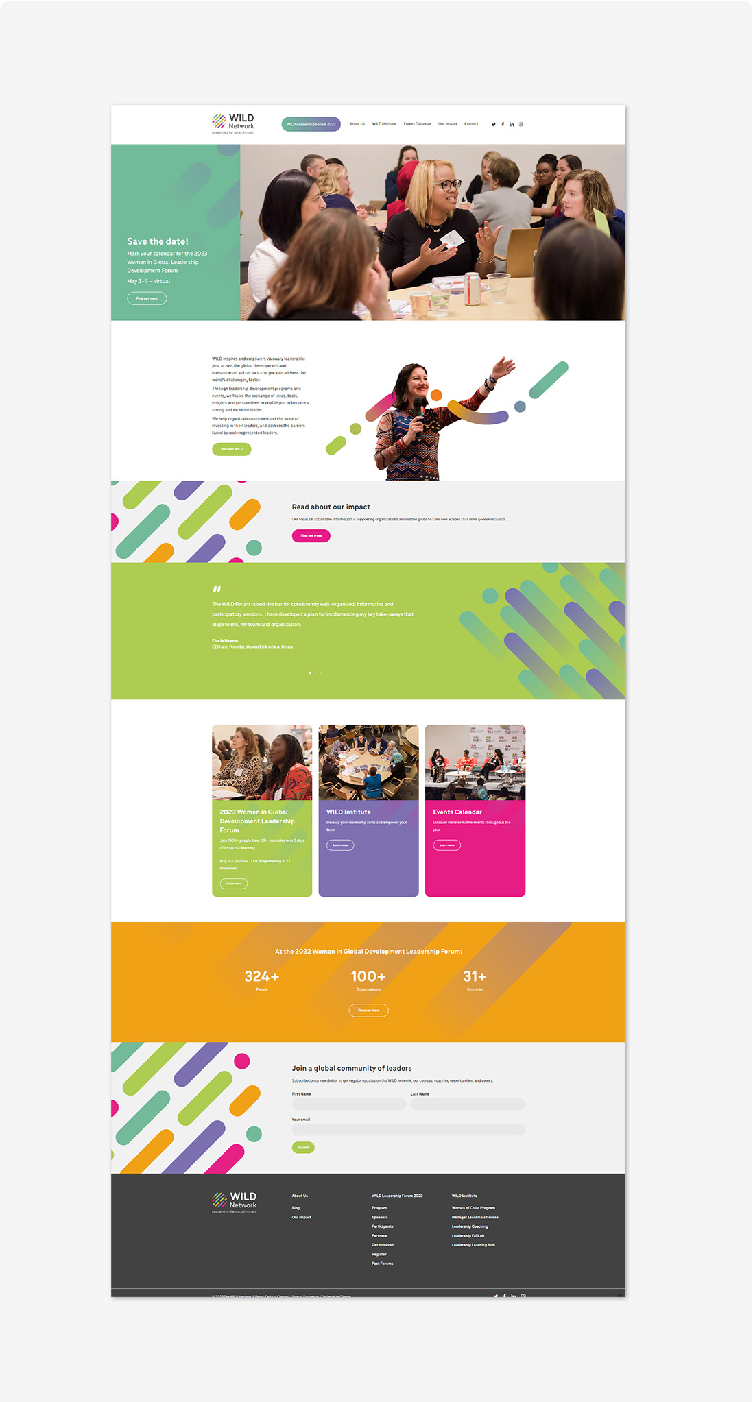 Mockup of WILD website