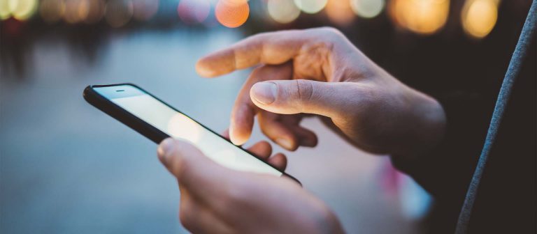 Person browsing on phone