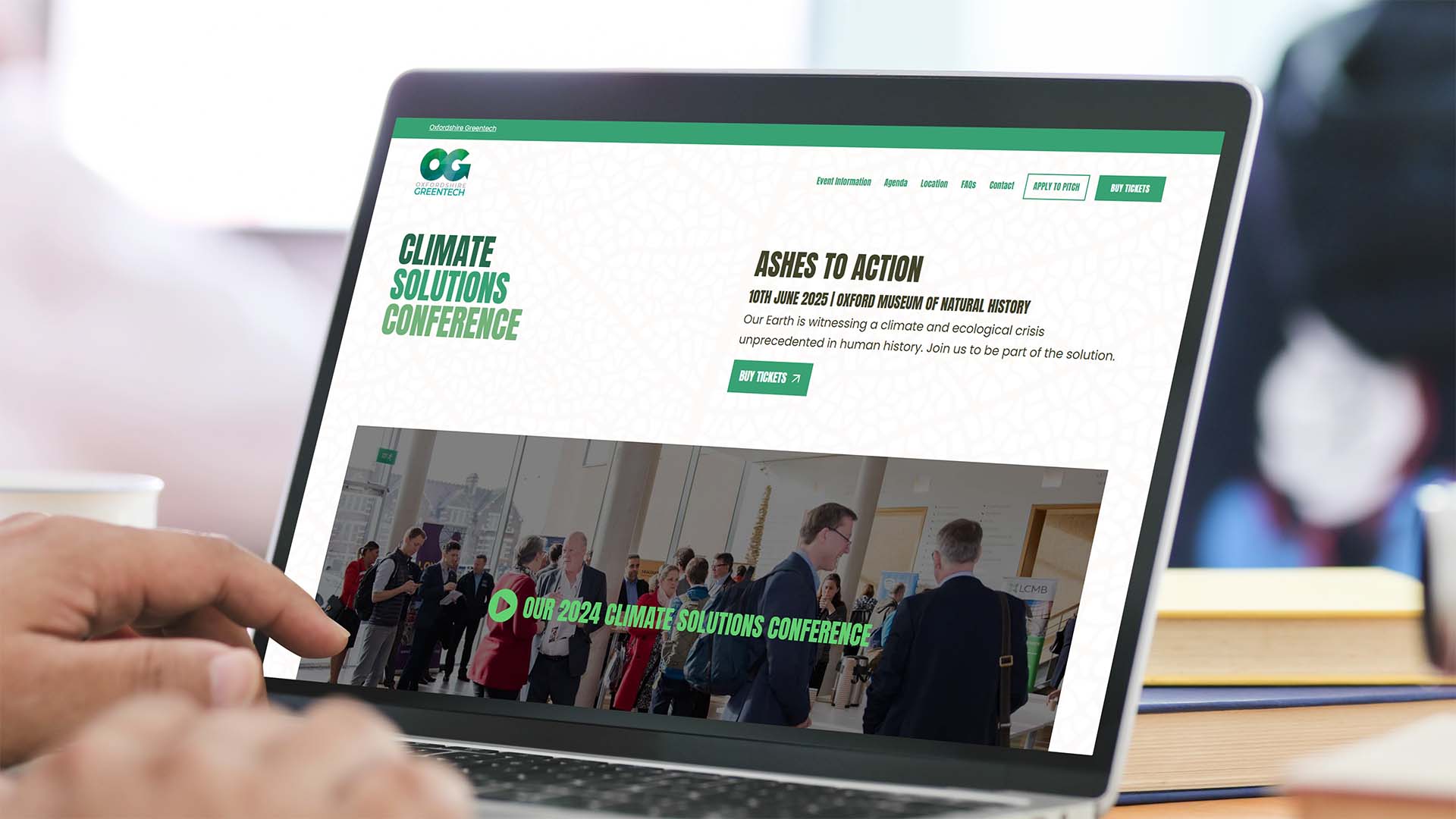 Mockup of Oxfordshire Greentech website