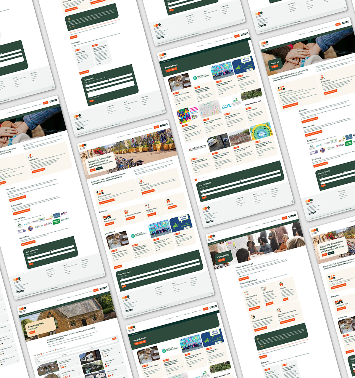 Mockup of CFO webpages