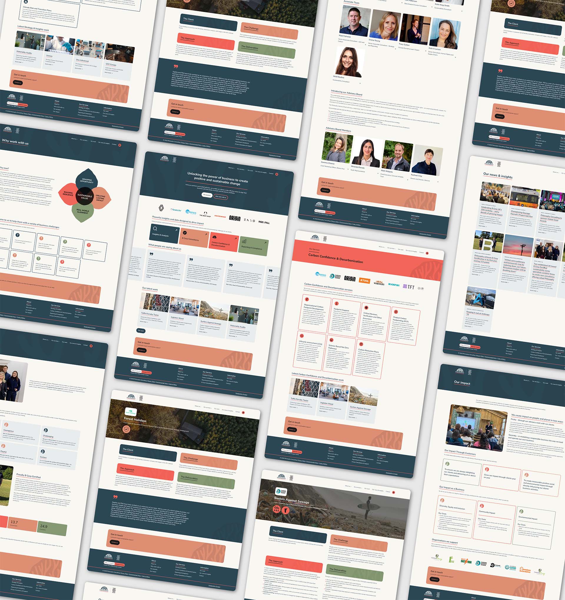 Mockup of Philosophy Website | Sustainable web design | B Corp design agency