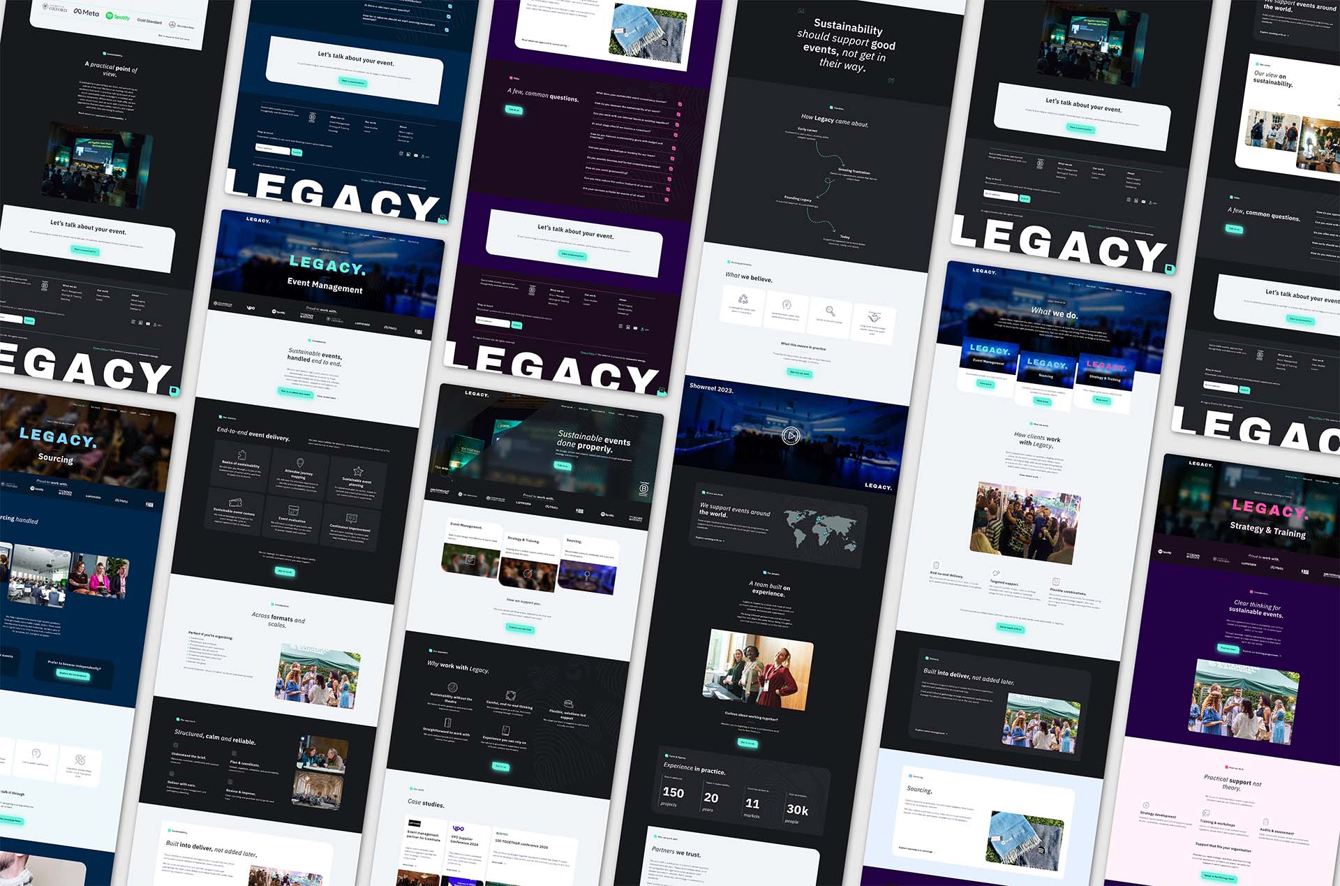 Mockup of Legacy website